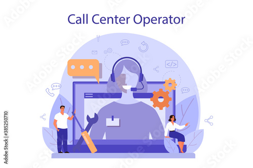 Call center or technical support concept. Idea of customer service