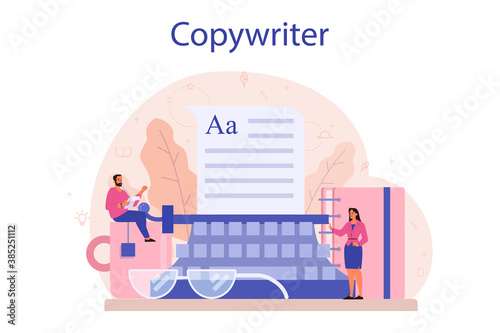 Copywriter concept. Idea of writing texts, creativity and promotion