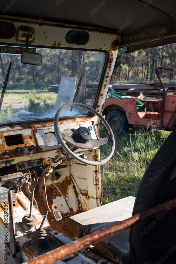 Old rusty car ute on a farm Old rusty car ute on a farm