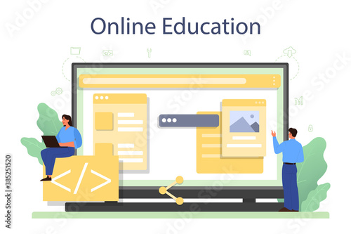 Frontend developer online service or platform. Website interface