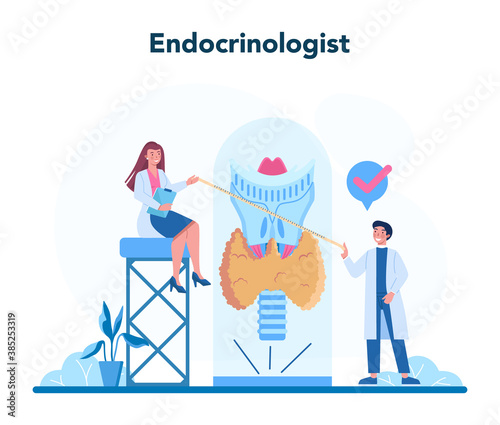 Endocrinologist concept. Thyroid examination. Doctor examine hormone