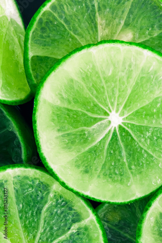 Green lemon slice fruit background