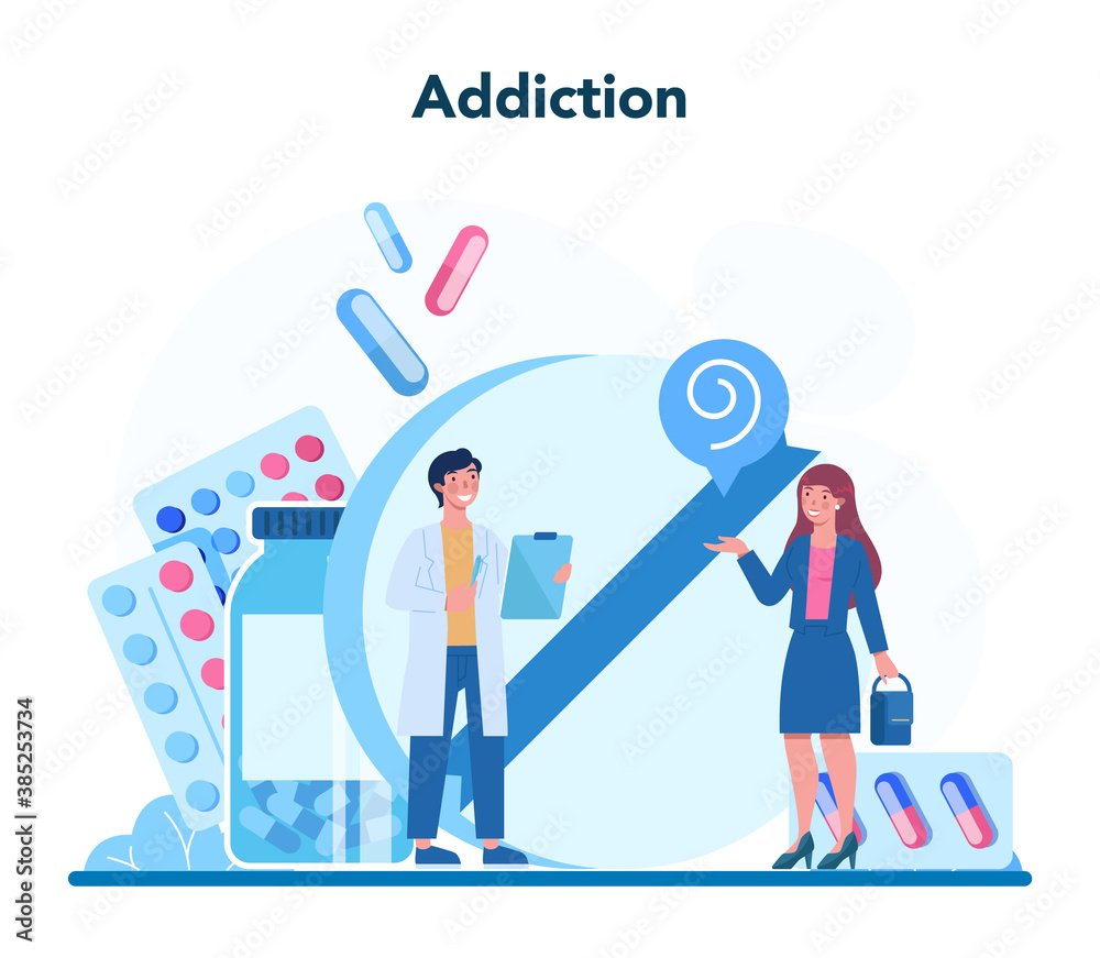 Narcologist concept. Professional medical specialist. Drug and tobacco Narcologist concept. Professional medical specialist. Drug and tobacco