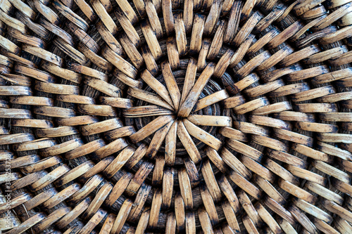 Abstract decorative wooden textured basket weaving. Basket texture background  close up