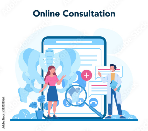 Orthopedics doctor online service or platform. Idea of joint