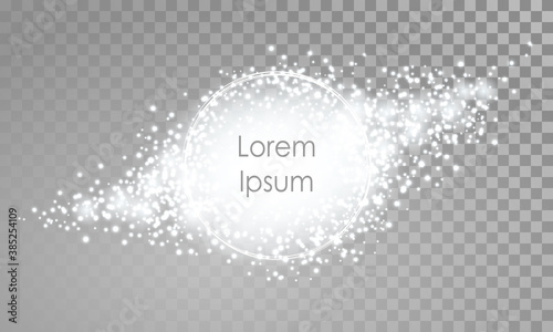 Vector solver frame. Shining circle, round banner. Isolated on black transparent background. Elements for banner, design, logo, card, web, invitation, business, party. Vector illustration, eps 10.