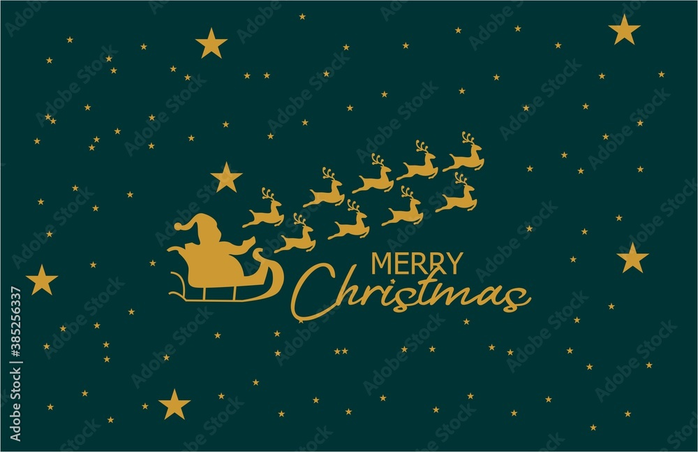 Fototapeta premium Christmas concept with minimalist hand drawn star santa background