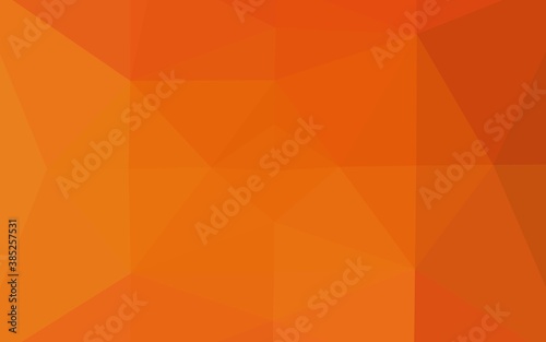 Light Orange vector shining triangular template.