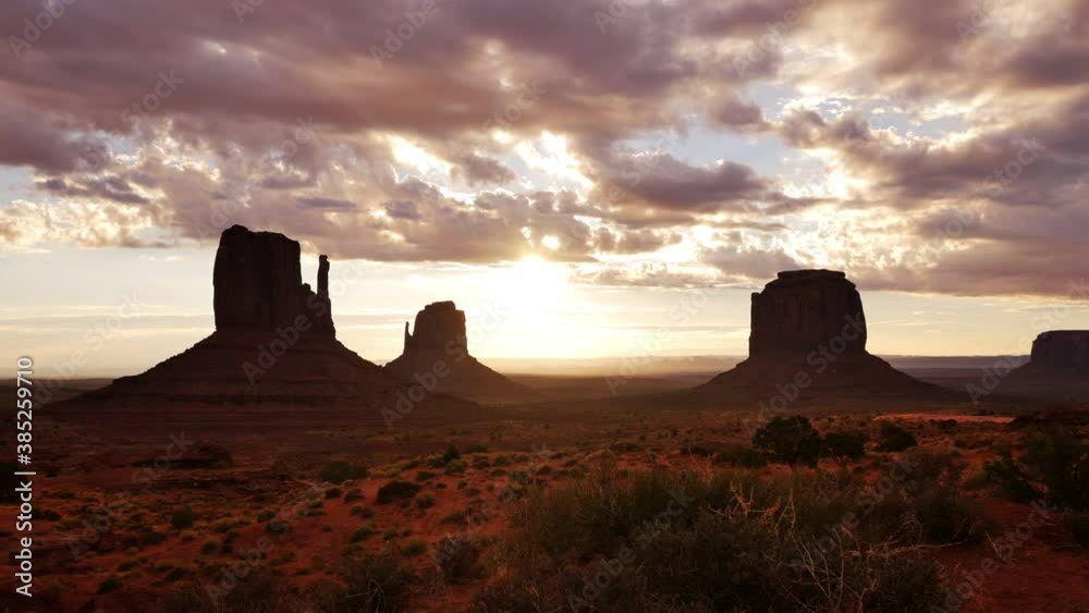 Monument Valley Sunrise Time Lapse Clouds in Arizona and Utah Southwest USA Monument Valley Sunrise Time Lapse Clouds in Arizona and Utah Southwest USA