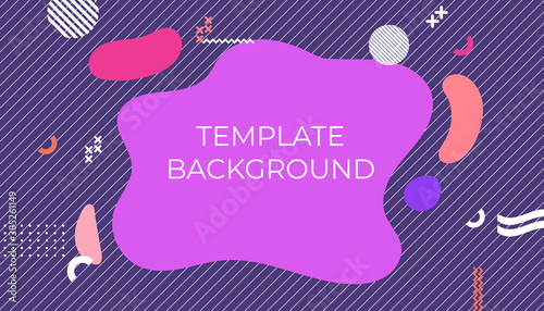 Color splash abstract cartoon background or children playground banner design element. Vector overlay colorful spotty pattern of geometric shape, line and dot in trendy Memphis animation 80s-90s style