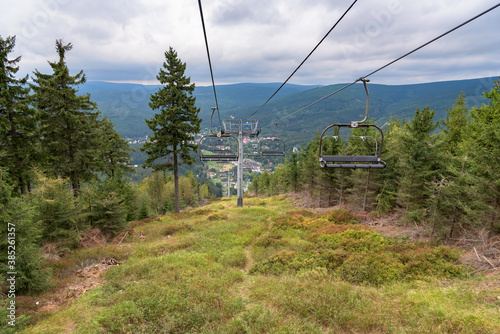 Ski lift on Certova mountain in Harrachov