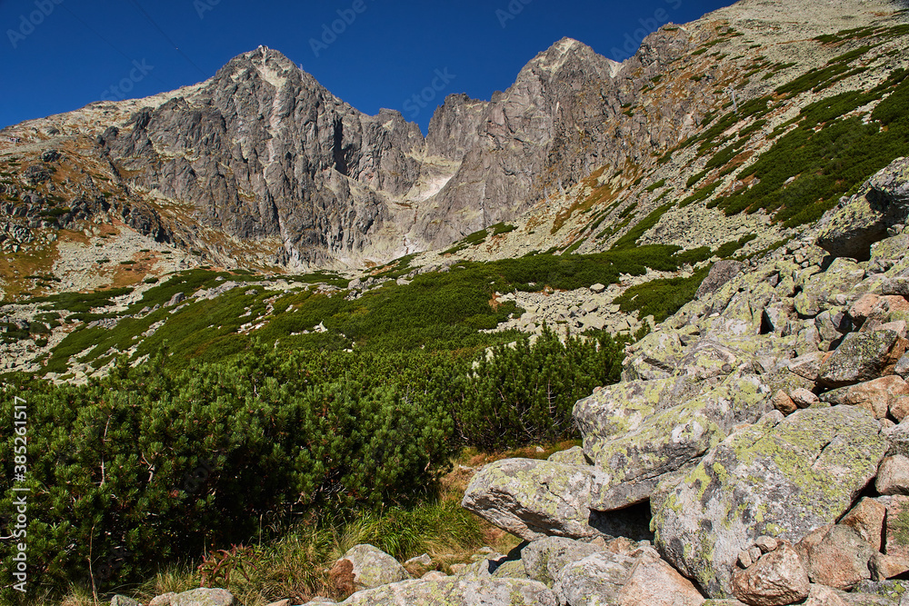 View on Lomnicky stit mountain in high Tatras, Slovakia, Europe