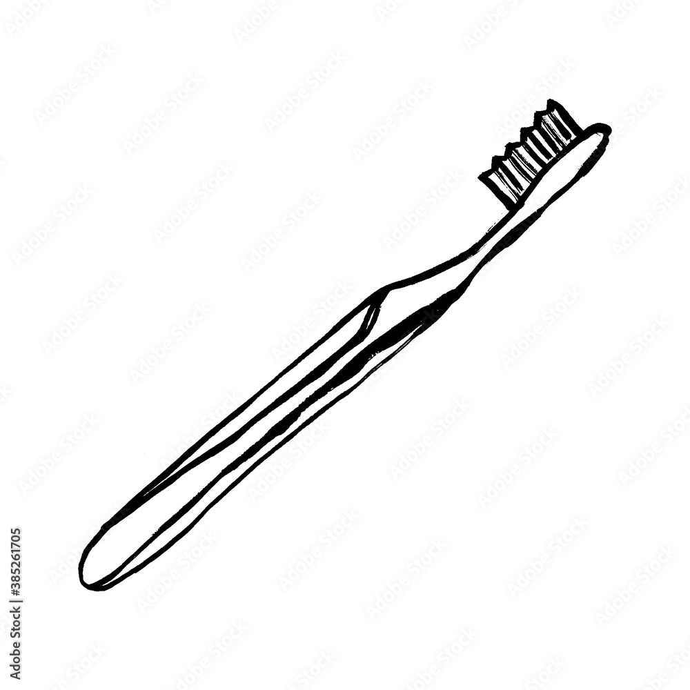 Toothbrush icon. Teeth brush sign. Oral dental care symbol. Thin line doodle grunge icon on white background. Vector illustration. Toothbrush icon. Teeth brush sign. Oral dental care symbol. Thin line doodle grunge icon on white background. Vector illustration.