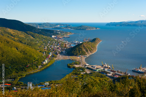 Petropavlovsk-Kamchatsky - view of the city, Avacha Bay and the Pacific Ocean. photo