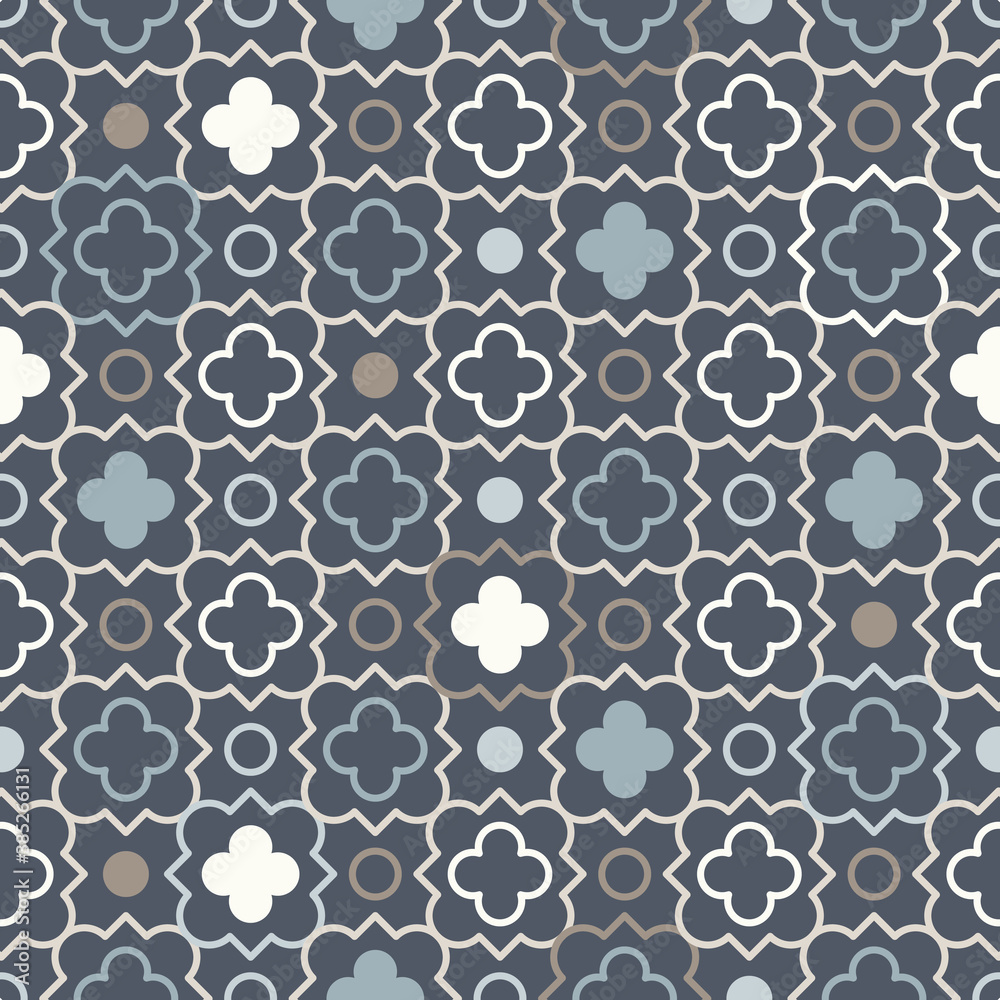 Arabic geometry, Tangled Moroccan Pattern, seamless vector background.