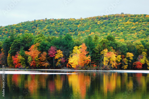 autumn lake landscape in the mountains