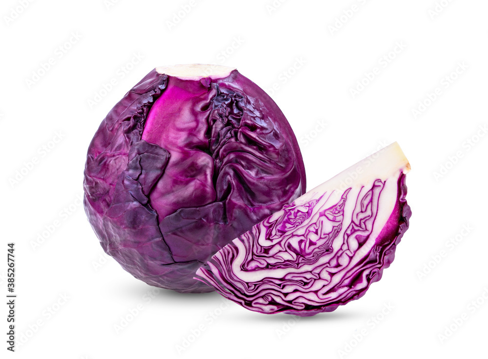 Red cabbage on white background Red cabbage on white background