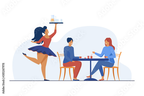 Tableau sur toile Women having rest at restaurant