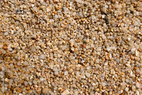 Large crystals of clean sea beach sand. Macro photography (photomacrography, macrography, macrophotography)