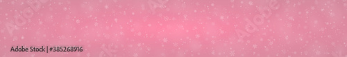 Christmas banner of snowflakes of different shapes, sizes and transparency on pink background © Aleksei Solovev