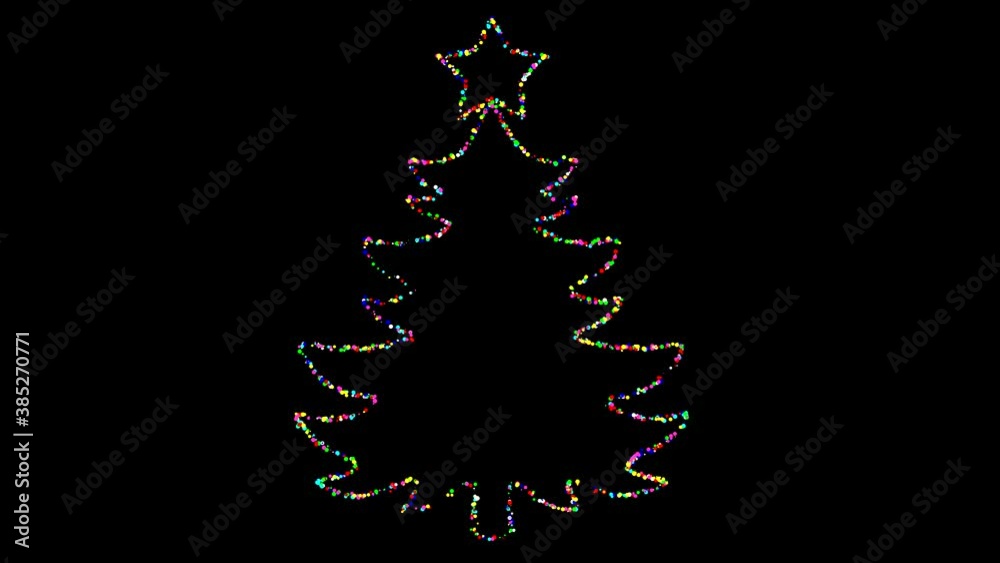 Colourful christmas tree motion graphics with night background Colourful christmas tree motion graphics with night background