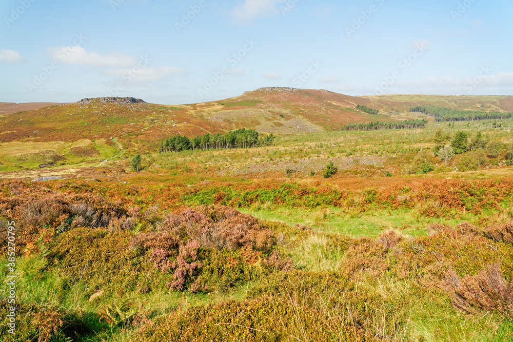 Misty autumn morning on the moors of Derbyshire Misty autumn morning on the moors of Derbyshire