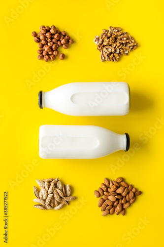 Dairy lactose free protein milk - drink with nuts and groats