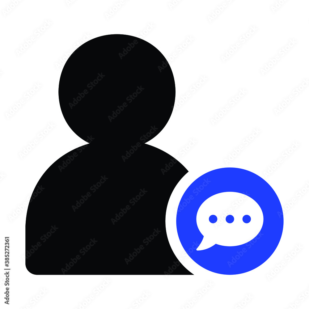 Message icon vector user person profile avatar Message icon vector user person profile avatar