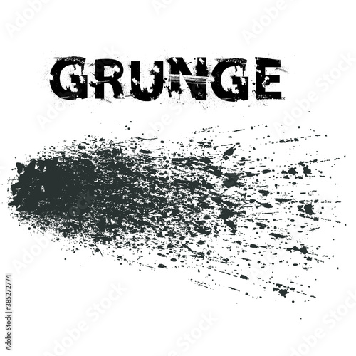 Splatter Paint Texture . Distress Grunge background . Scratch, Grain, Noise rectangle stamp . Black Spray Blot of Ink.Place illustration Over any Object to Create Grungy Effect .abstract vector