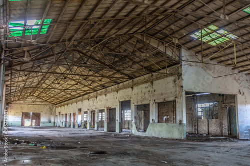 Abandoned factory interior ruins