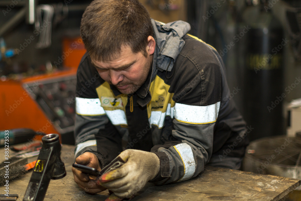 Portrait of a man with a phone