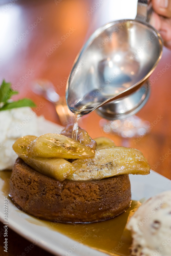 Banana Fosters Dessert. Classic American or French bakeries or pastry shop favorites. Cookies