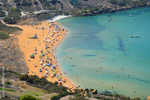 Ramla Bay beach on Gozo island, Malta.