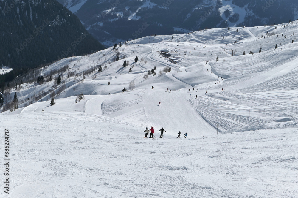Ski slope in La Rosiere in France.