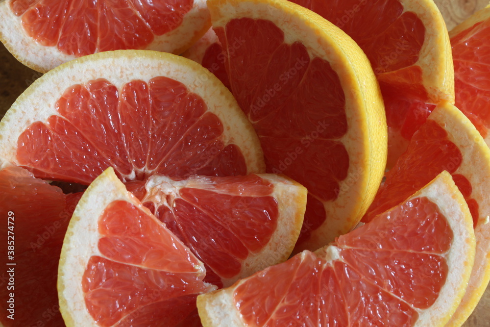 juicy slices of grapefruit close up juicy slices of grapefruit close up