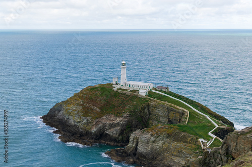 Lighthouse on the island in Anglesey in Wales