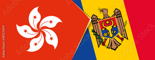 Hong Kong and Moldova flags  two vector flags.