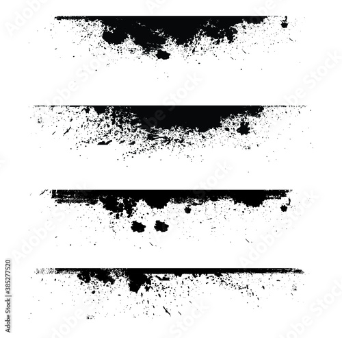 Edges Vector Set . Design Elements . Grunge Borders , Dividers or Brush Strokes .
