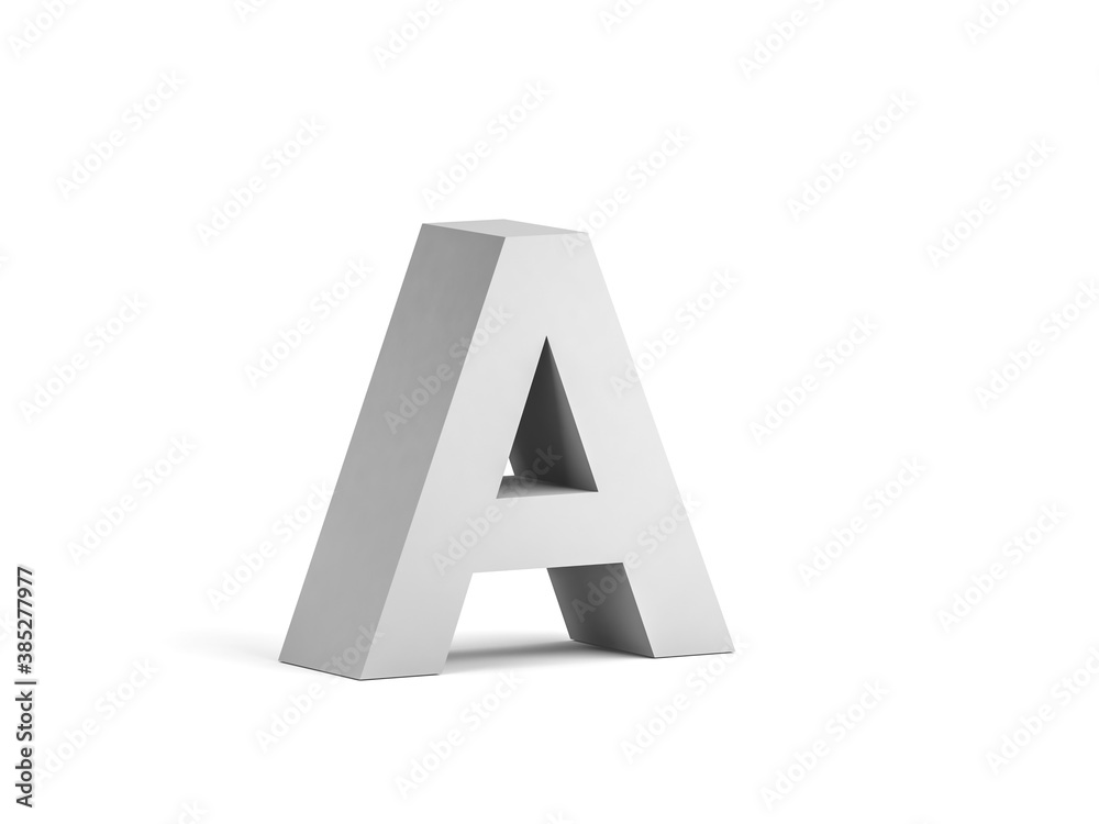 White bold letter A isolated on white background White bold letter A isolated on white background