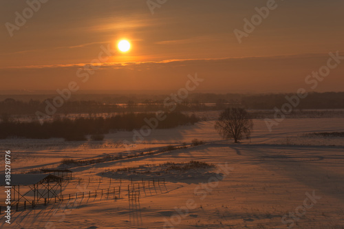 sunset over the river