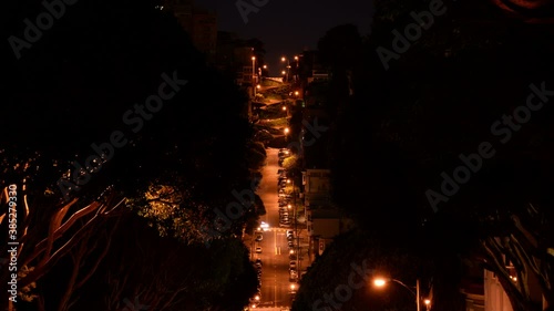San Francisco Lombard Street Time Lapse Tilt Down California USA