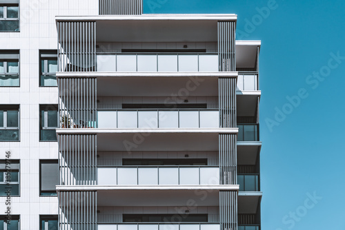 Upper floors of a contemporary residential building