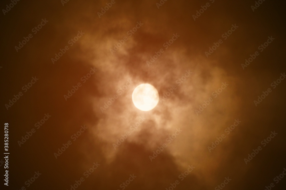 full moon and clouds