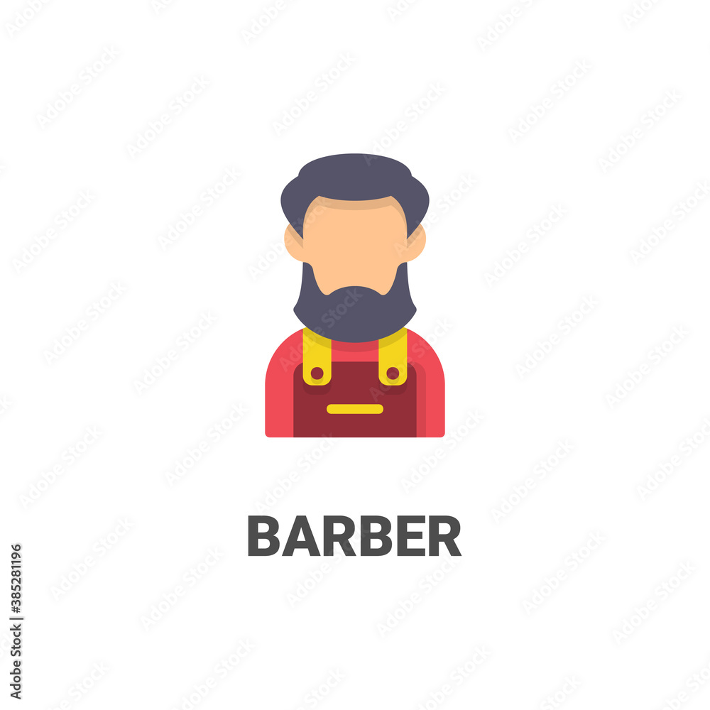 barber vector icon from avatar collection. flat style illustration