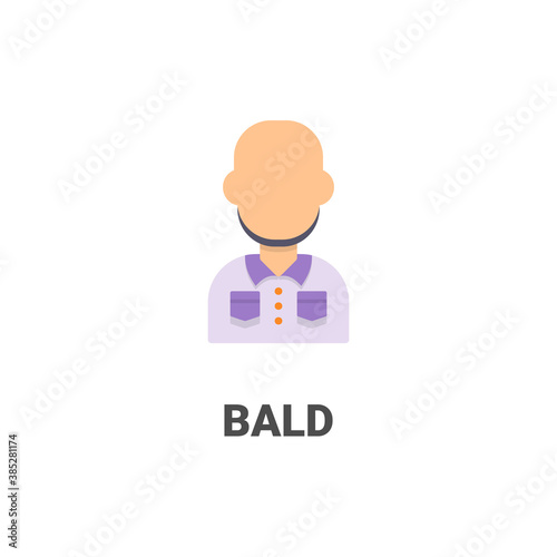 bald vector icon from avatar collection. flat style illustration