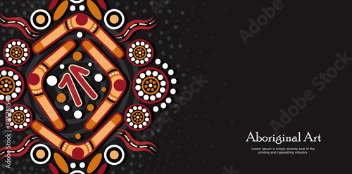 Aboriginal dot art banner background