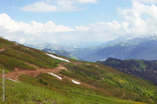 beautiful mountain landscape on a clear sunny day in summer