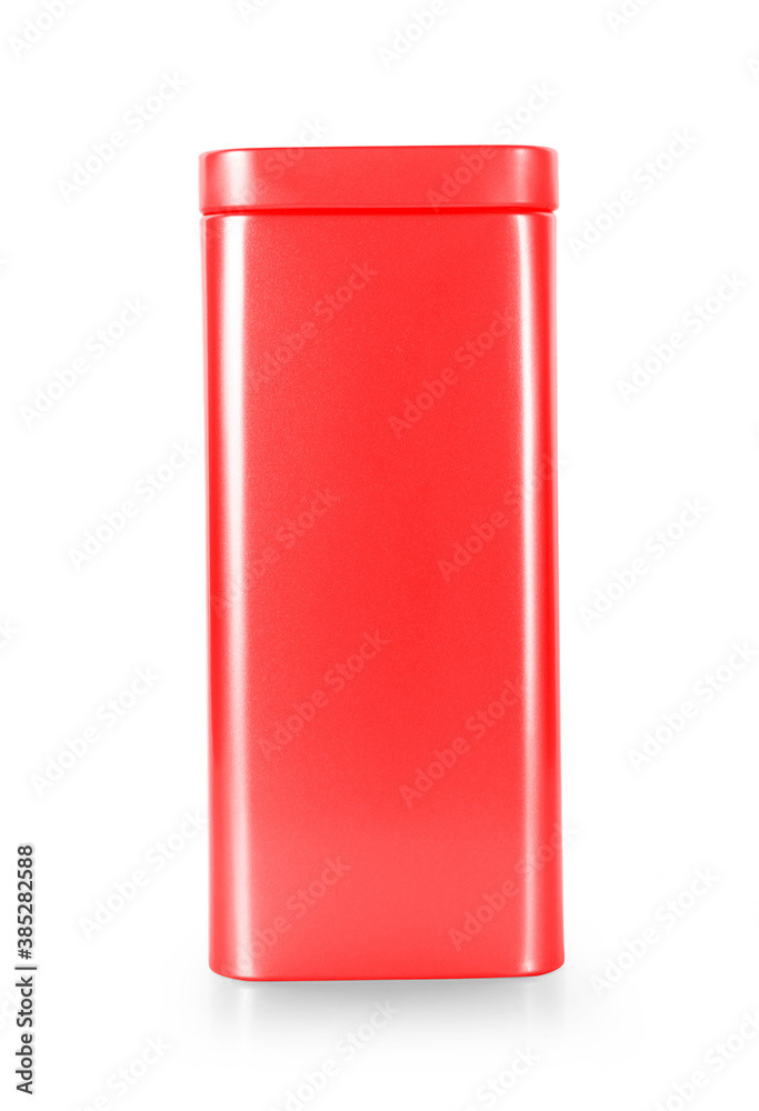 red silver metal box isolated on white background. red silver metal box isolated on white background.