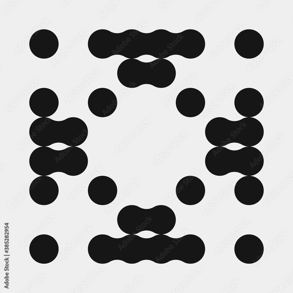 Fototapeta premium Abstract Cross Pattern Dots Logo generative computational art illustration