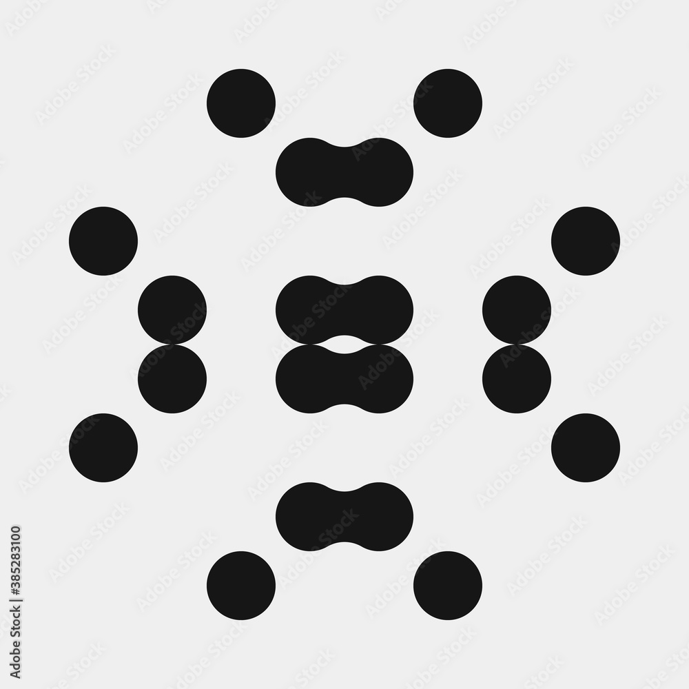 Fototapeta premium Abstract Cross Pattern Dots Logo generative computational art illustration